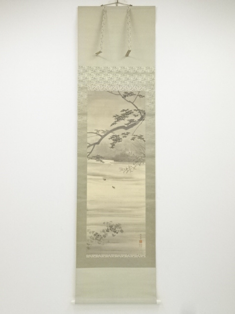 JAPANESE HANGING SCROLL / HAND PAINTED / FIREFLIES / ARTISTS WORK